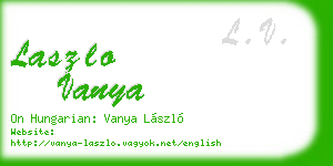 laszlo vanya business card