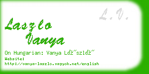 laszlo vanya business card